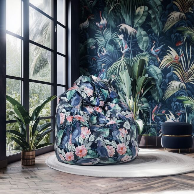 🌿✨ Relax v džungli priamo u vás doma! Tento sedací vak s tropickým motívom premení každý kút na oázu pokoja 🌺🦜. Mäkký,...
